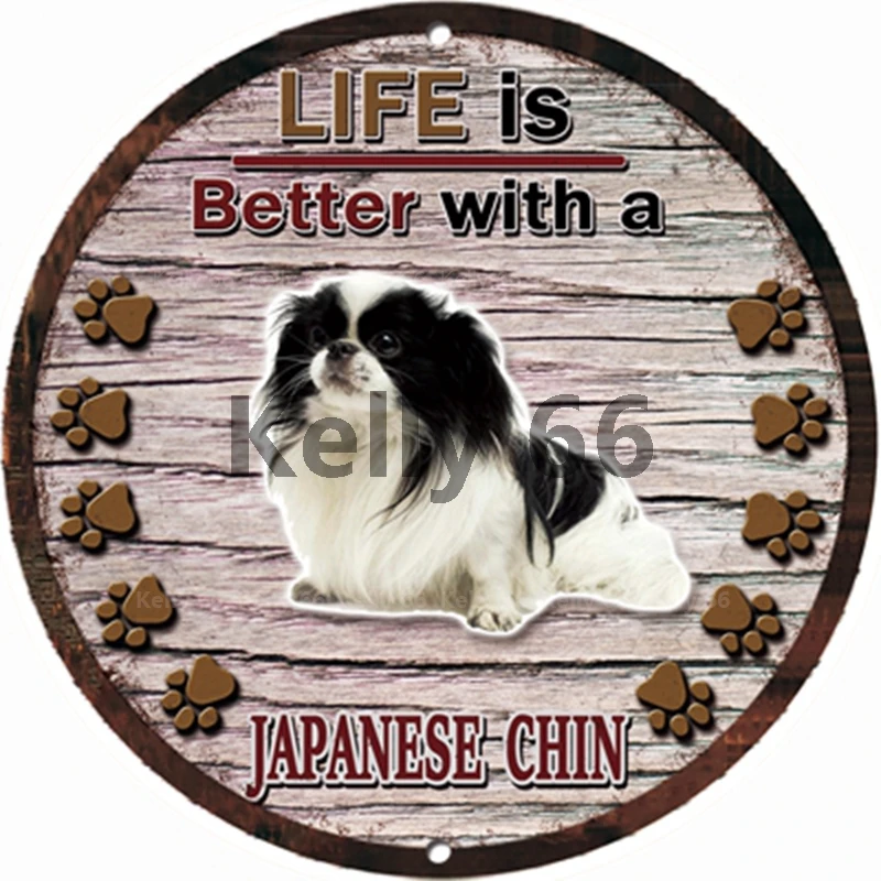

[ Kelly66 ] Dogs Life Is Better With Husky Pomeranian Borzoi Vintage Irregular Wall Art Decor Retro Iron Painting Sign DR-2 30CM