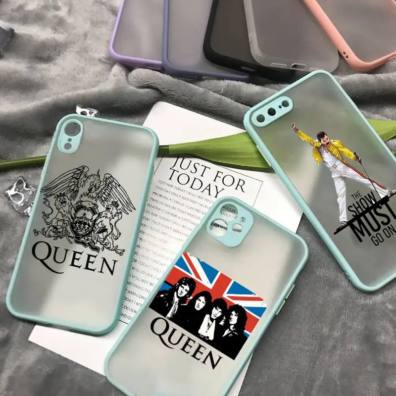 

Freddie Mercury Rock singer Queen band Phone Case matte transparent For iphone 7 8 11 12 plus mini x xs xr pro max cover
