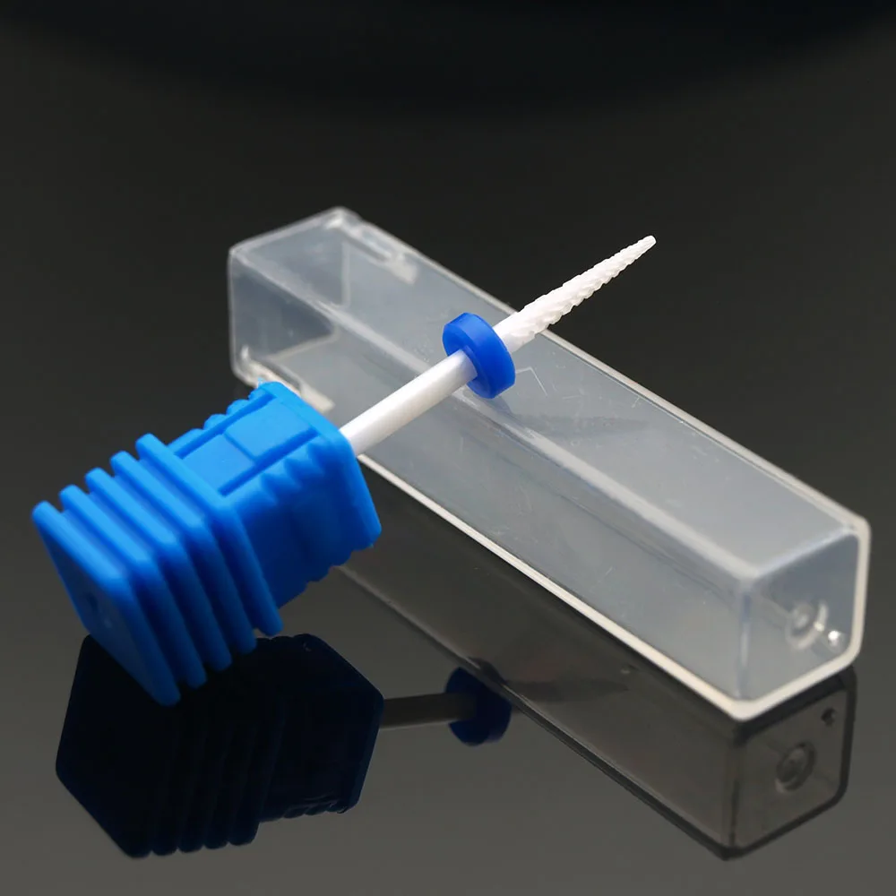 EasyNail~  1pc White Ceramic  Nail File Drill Bits Cuticle Nail File Drills Machine For Nail Art Manicure Pedicure Rotary Tool
