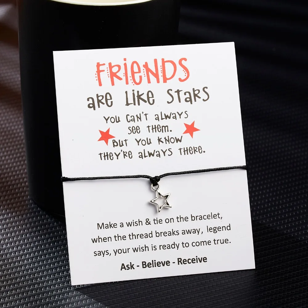 Belleper Make a Wish/Friendship/Mom Love Card Turtle Adjustable Fashion High Quality Bracelet Charm Female New Unique Jewelry