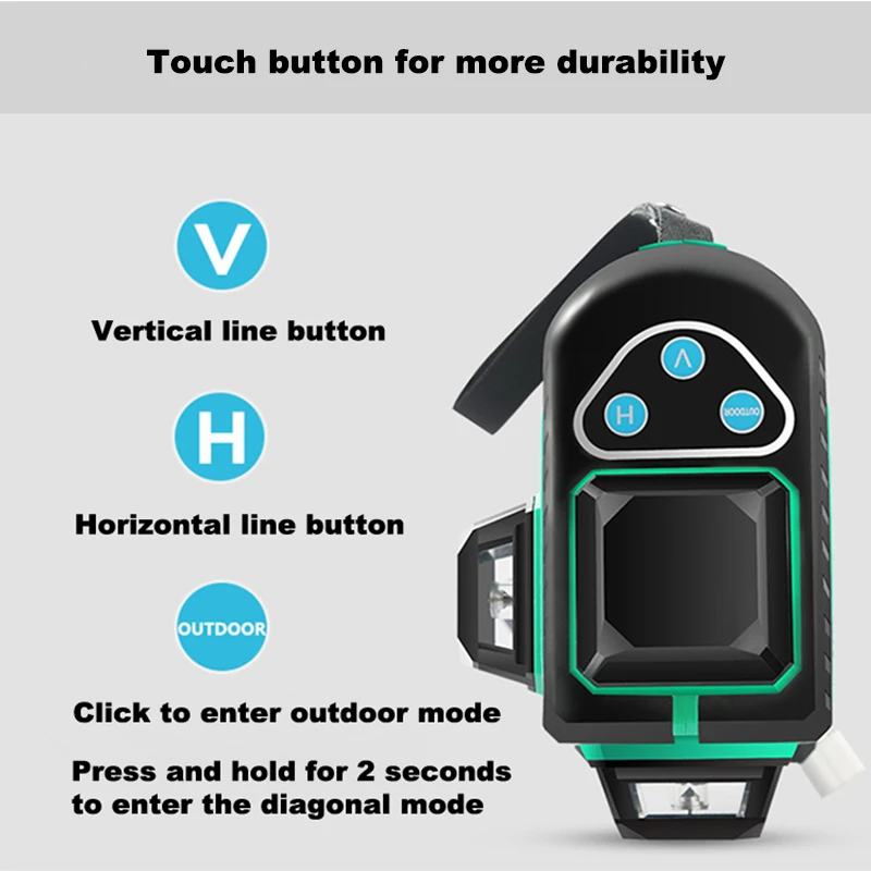 12 линий 3D лазерный уровень зеленый и красный луч самонивелирующийся 180 ° Slash 360