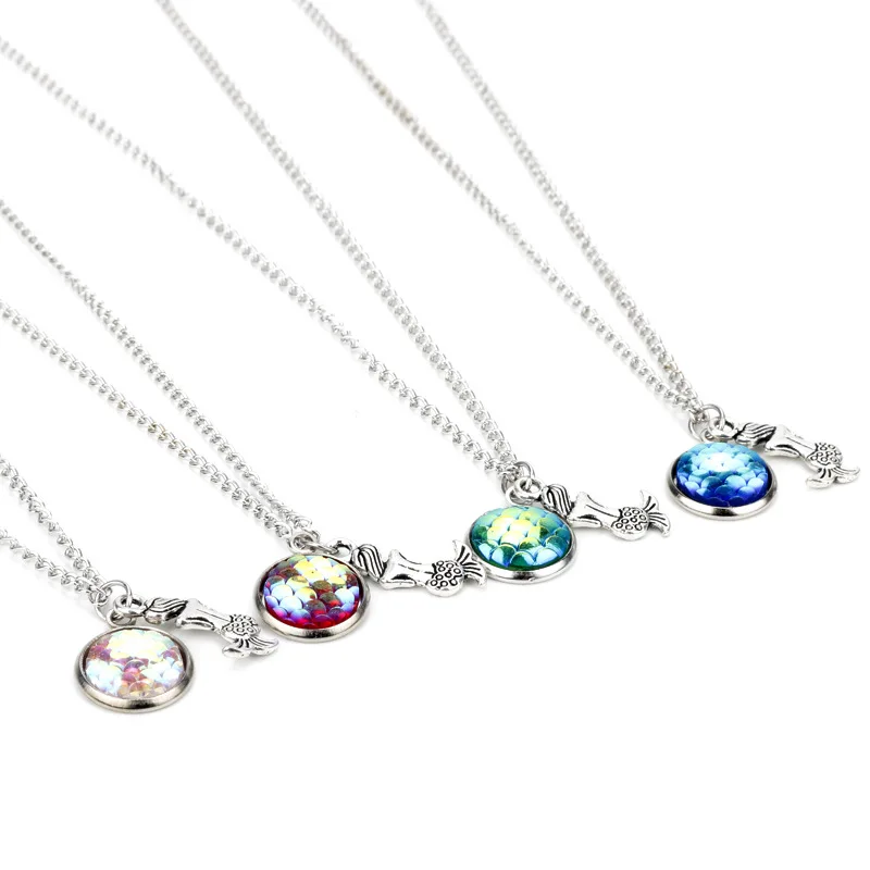 

Mermaid Fish Scales Necklace for Women Pendant Choker Jewellery Necklaces for Teen Girls