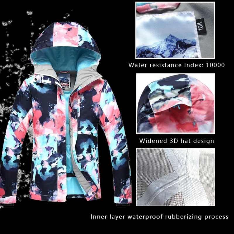 GSOU зимний костюм для сноуборда зимняя женская лыжная куртка штаны