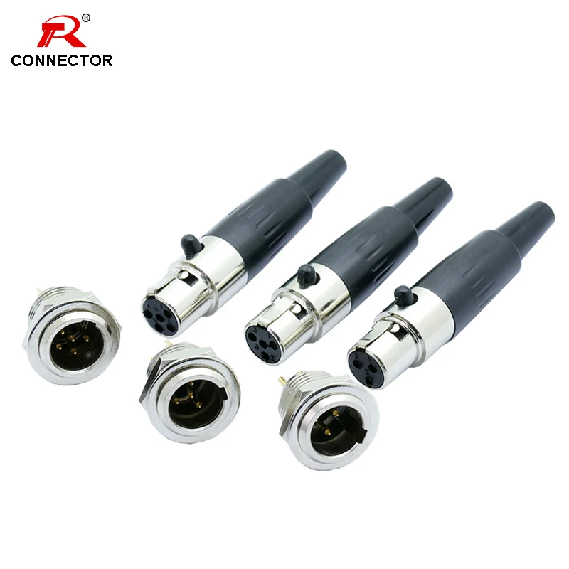 Мини коннектор XLR 50 комплектов мини для авиационного микрофона цинковый сплав +