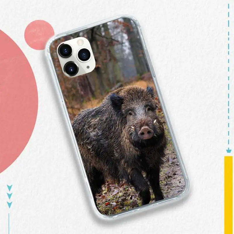 

Horror Animal Wild Boar Phone Case for iPhone 11 12 pro XS MAX 8 7 6 6S Plus X 5S SE 2020 XR