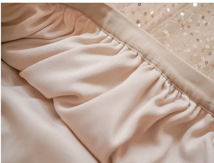 Женская длинная юбка с блестками блестящая сетчатая трапециевидная вышивкой и