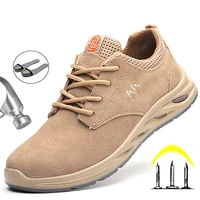 large size 36 46 anti piercing mens safety shoes steel toe cap sneakers breathable work shoes construction protective footwear