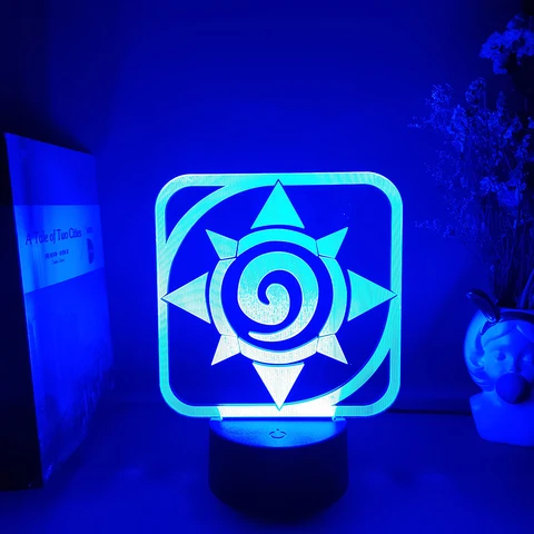 3d-светодиодный светильник HearthStone с логотипом, лампа RGB для игровой комнаты, ночсветильник, крутой подарок для геймера, украшение для стола или комнаты друга