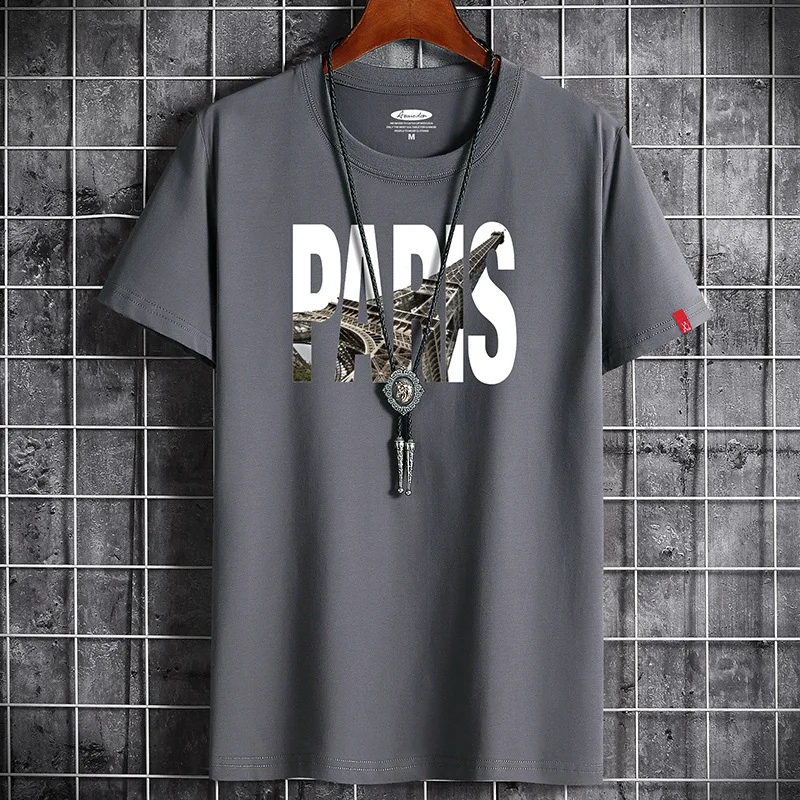 

S-6XL больших размеров Мужская хлопковая футболка футболки для девочек; Летняя мужская Повседневная футболка 2021 новые модные футболки с коро...