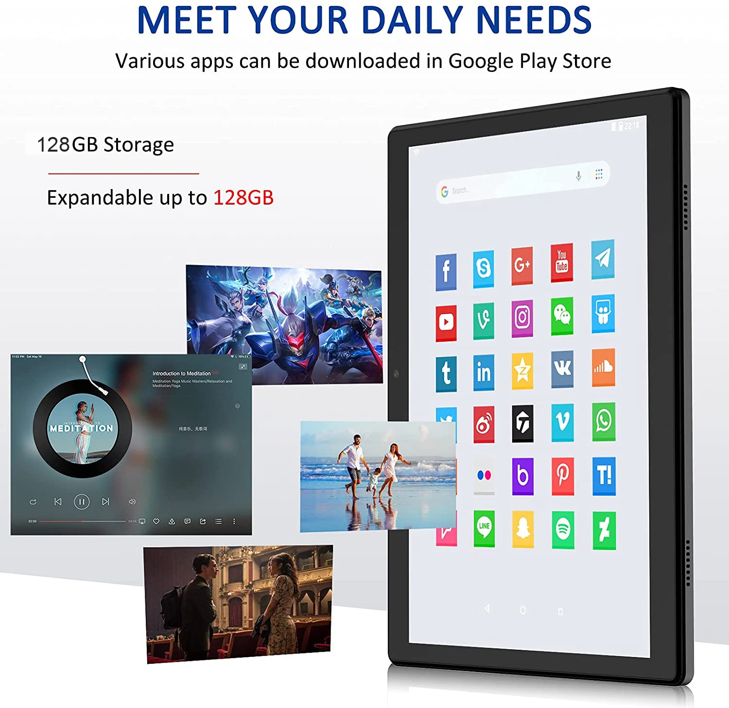 2022 new ultra slim 10 inch tablet pc 8gb ram 128gb rom 13mp5mp camera android 10 0 2 5k ips 19201200 tablets 10 1 tablette free global shipping
