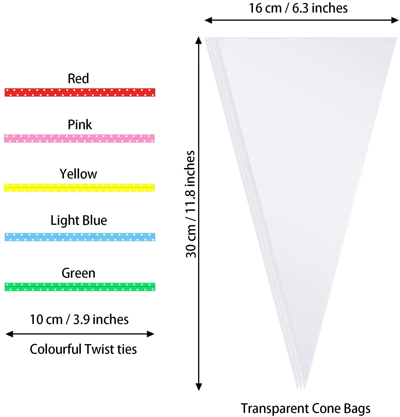 50/100 шт. прозрачные разноцветные галстуки в горошек 5 цветов | Дом и сад