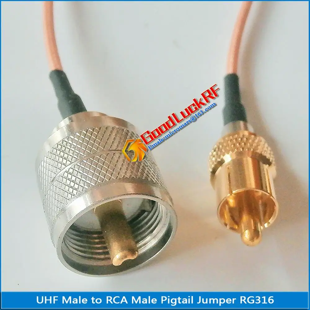 1 шт. высококачественный PL259 SO239 UHF штекер-RCA штекер - RCA RF Разъем Pigtail Jumper RG316