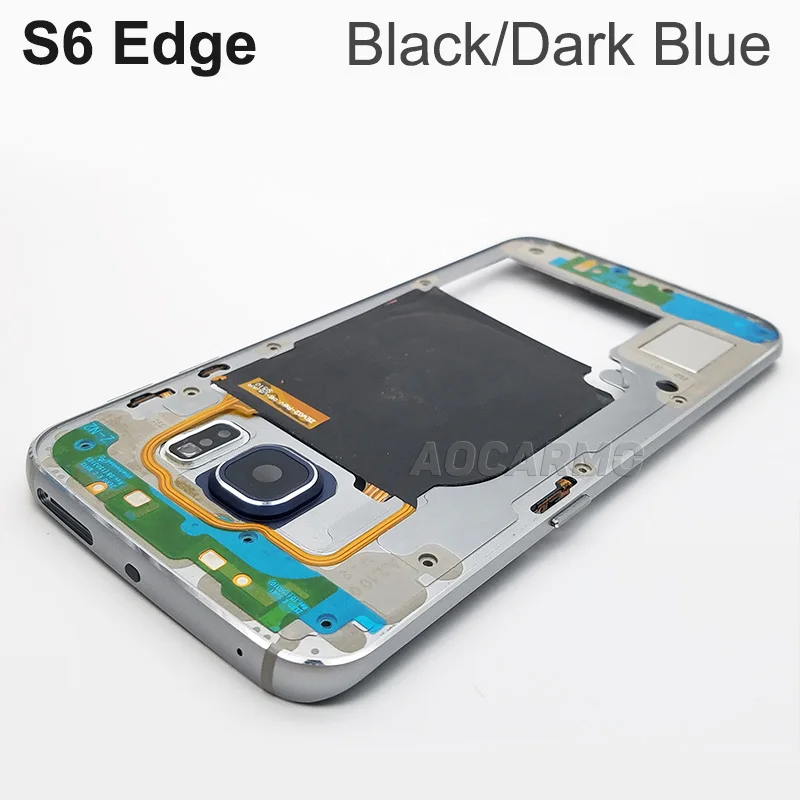 Aocarmo Замена средняя рамка Корпус Шасси для samsung Galaxy S6 Edge G925 SM-G925F S6 G920i/F один/Dual SIM - Цвет: S6 Edge Black