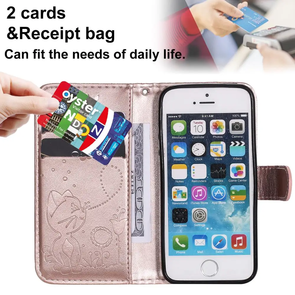 

New For Xiaomi F1 Redmi 5 Plus Note 4X 5 8 10 Note9 Pro 8A 7A 6A 8T K20 K30 Cat & Bees Cartoon PU Leather Phone Case Stand Cover