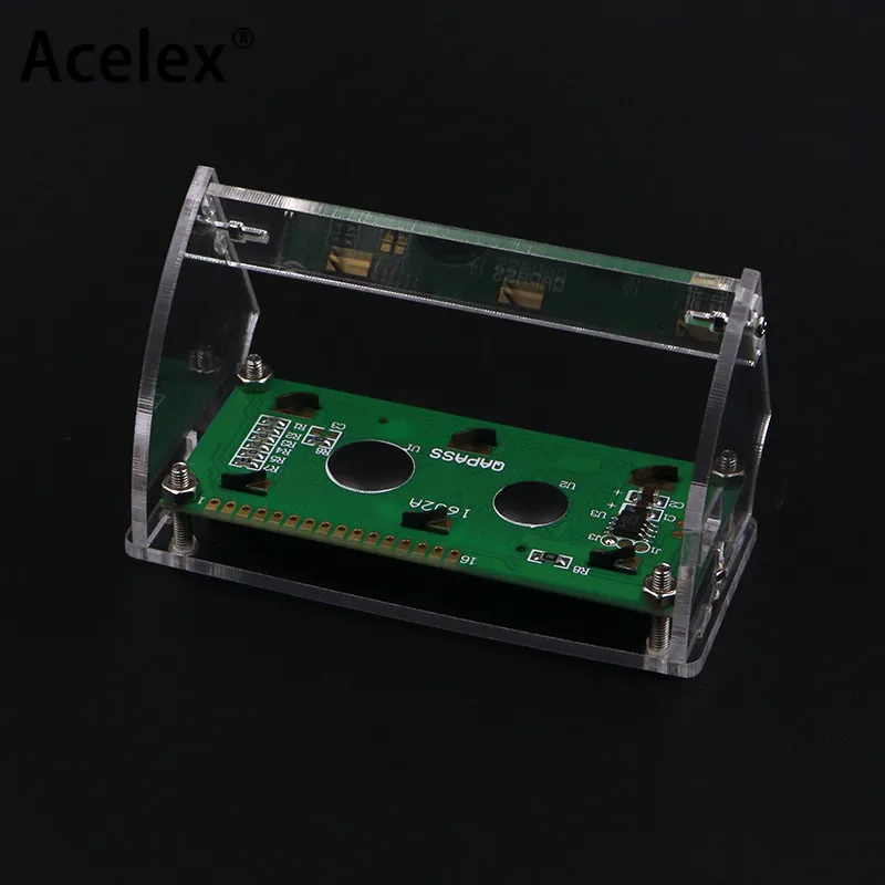 Прозрачная акриловая оболочка для ЖК экрана LCD1602 с винтом/гайкой держатель (без