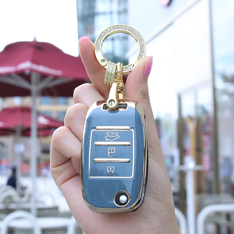 

Car Folding Key Case Cover Ring For KIA KX5 KX-CROSS Forte K2 RIO K3 K5 Sportage Opatima Carens Cerato Sid Soul Seed