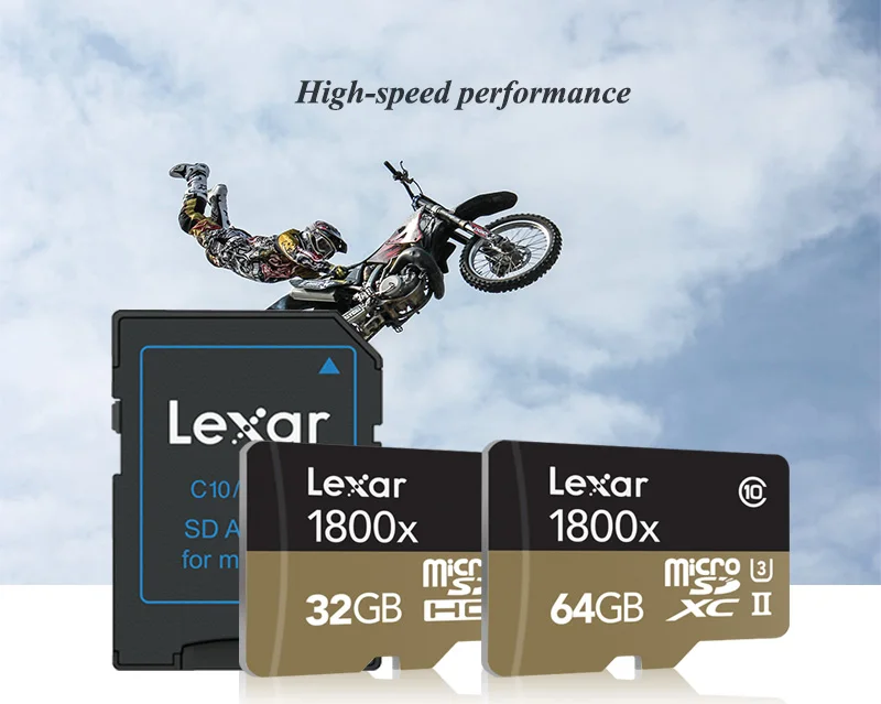 Lexar профессиональная 1800x карта памяти 32 Гб 64 Гб SDXC высокая скорость 270 м/с UHS-II класс 10 Micro SD карта U3 TF флэш-карта
