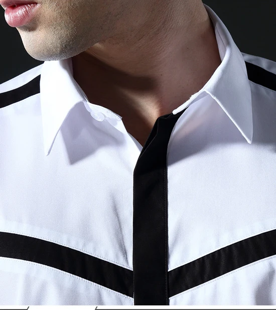 

Men Shirt Luxury Splicing Long Sleeve Mens Dress Shirts Fashion Casual Mens Shirts Plus Size 4xl Slim Fit Shirts Man