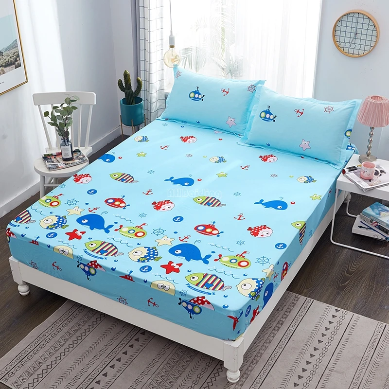 Коричневый Детская простыня с принтом Doraemon с эластичным поясом из хлопка, простыня по размеру матраса - Цвет: Коричневый
