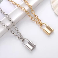 trendy fashion gold sliver color lock choker necklace woman collar padlock pendants necklaces summer beach new gifts