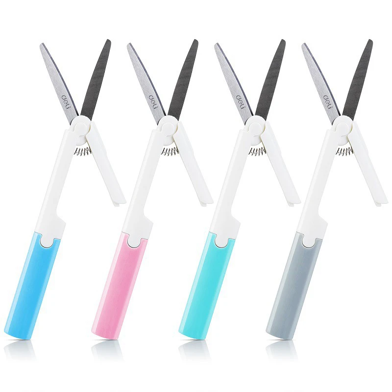 

1 PCS Creative Color Pen Shape Scissors Collapsible Stainless Steel Student Hand Art Stationery School Office Supplies Cute Gift
