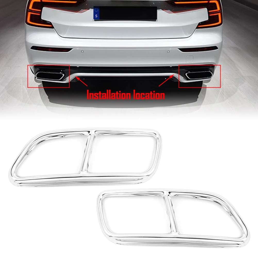 

2 шт., накладки на глушитель выхлопной трубы для Volvo S60 V60 2014 2015 2016 2017 2018 2019 из нержавеющей стали