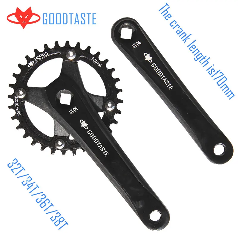 RACEWORK Fahrrad kurbel kettenblatt 104BCD MTB велосипед Kurbel алюминиевый Legierung Mit Boden Kurbel 170 мм platte rot 32T 34T 36T 38T