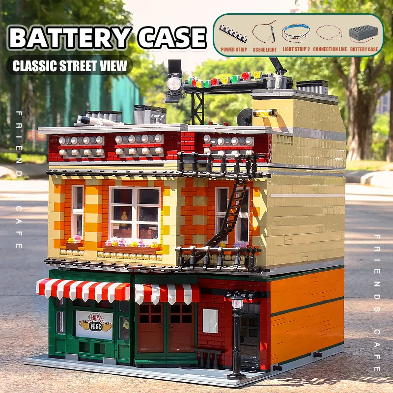 

Mould King 16014 The MOC-34463 Central Perk With Led Parts Assembly Street View Modular Building Blocks Kids Birthday Gifts