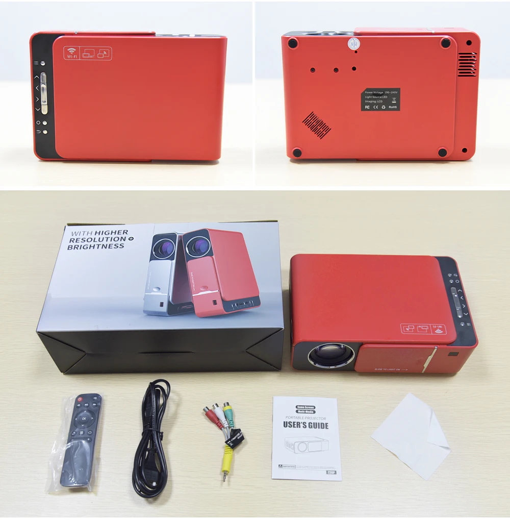 Everycom T6 светодиодный видеопроектор HD 720P портативный HDMI опция Android Wifi проектор Поддержка 4K Full HD 1080p домашний кинотеатр