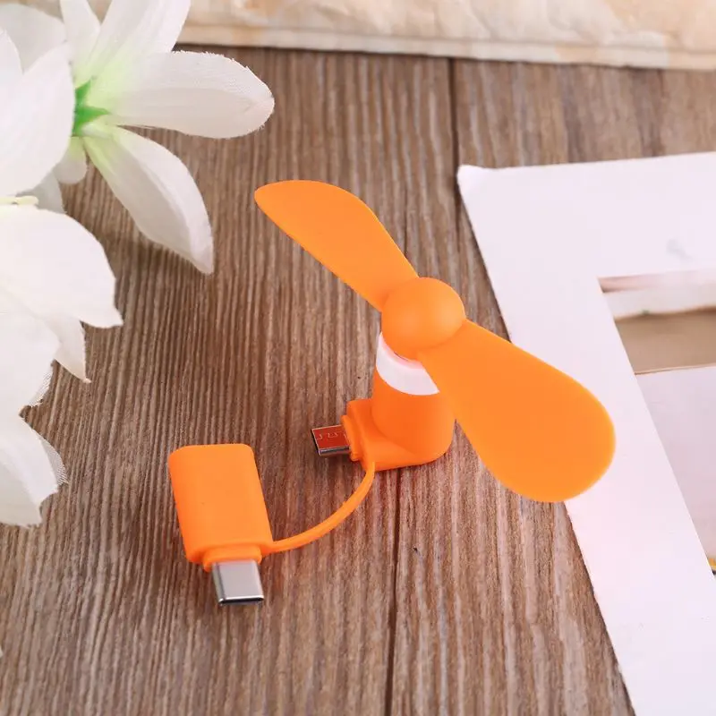 Универсальный мини-вентилятор Type C Micro USB OTG беззвучный вентилятор для мобильного