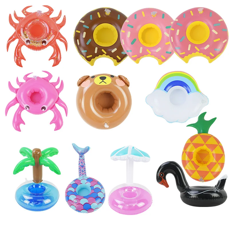 

1Pc Pink Donuts Palm Tree Crab Foil Balloons Coaster Water Cup Holder Baby Shower Birthday Decorations Inflatable Ball Kids Toys