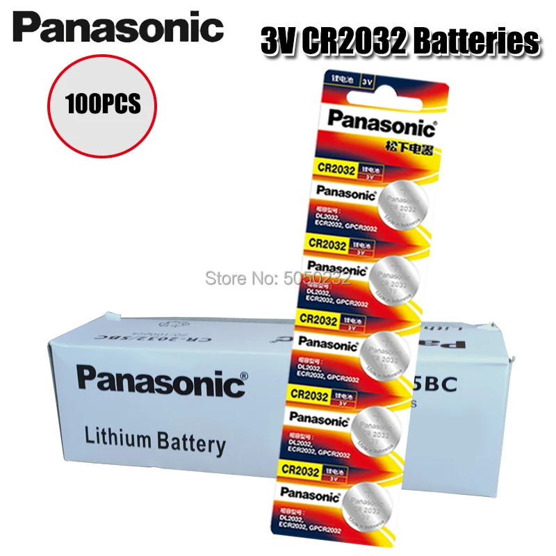 Оригинальный PANASONIC 100 шт./лот cr2032 совершенно новые батарейки 3 в монета литиевые