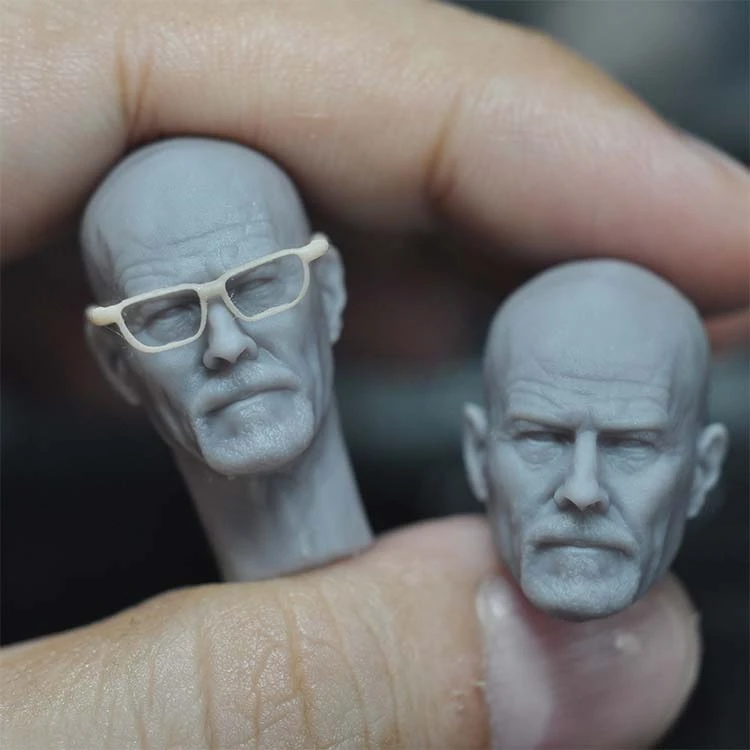 

1/12 Scale Chemistry Teacher Bryan Cranston Unpainted Head Models with Sunglasses for 6''Figures Bodies DIY