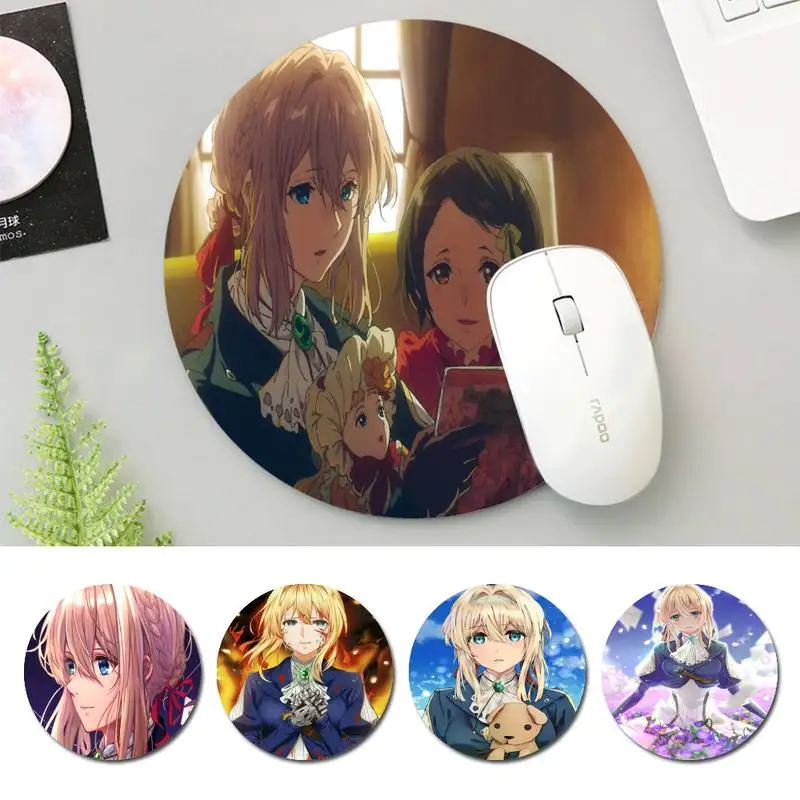 

Personalized Violet Evergarden office Mat Keyboard Mat Desk Durable Desktop Mousepad Rubber Gaming Round Mouse Pad Office Mat
