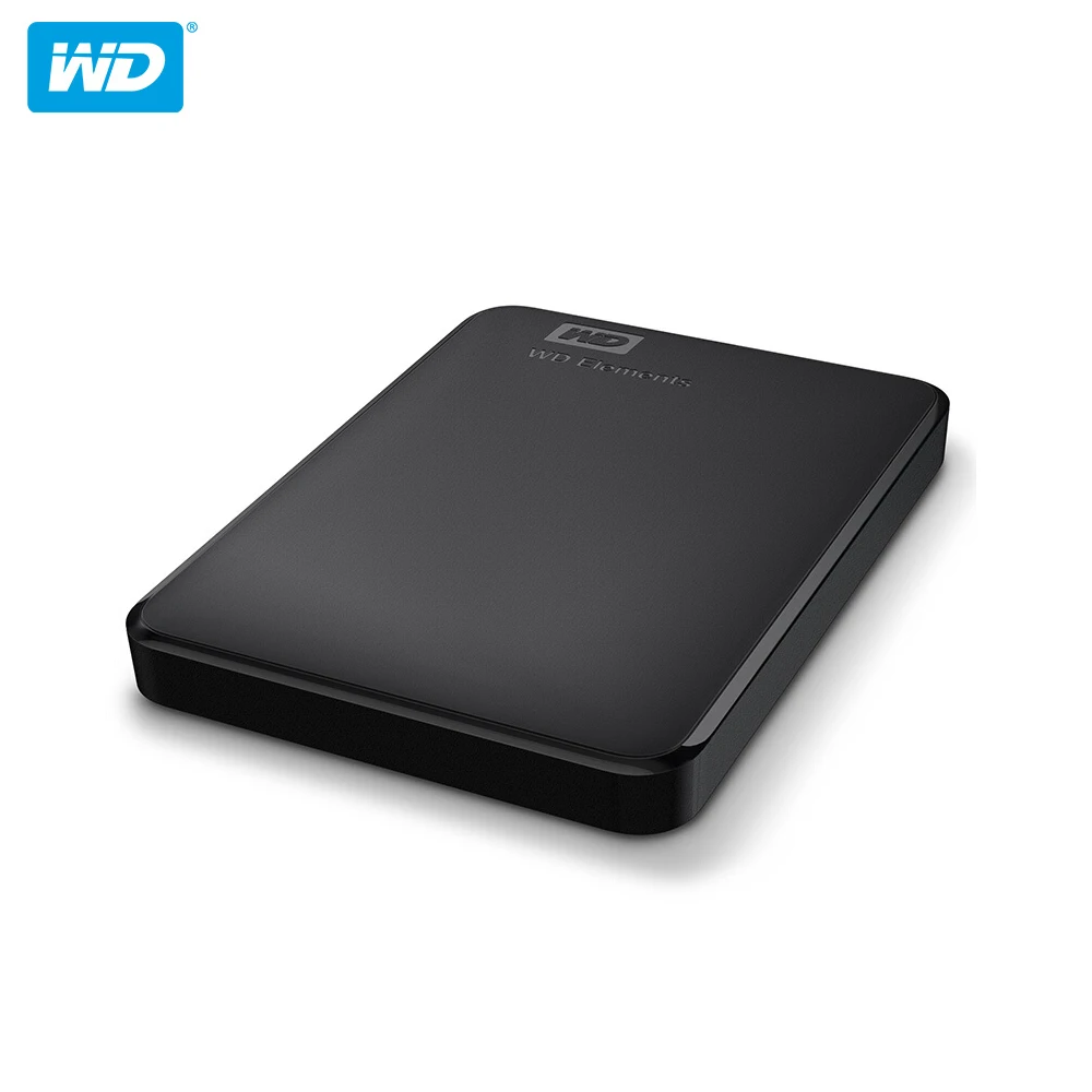 Внешний HDD накопитель Western Digital Elements 1 ТБ 100% 4 USB 2 портативный жесткий диск с кабелем