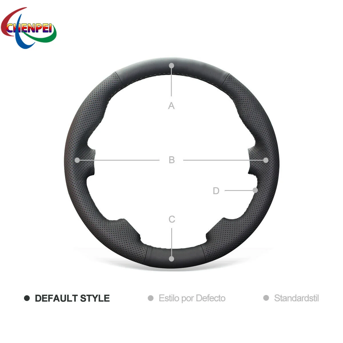 

DIY Hand-Sewn Non-Slip Black Leather Steering Wheel Cover For Ford Focus Escape C-MAX Car Interior Accessories