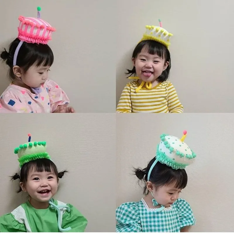 Милый обруч для волос ручной работы в Корейском стиле Детская шляпа дня рождения