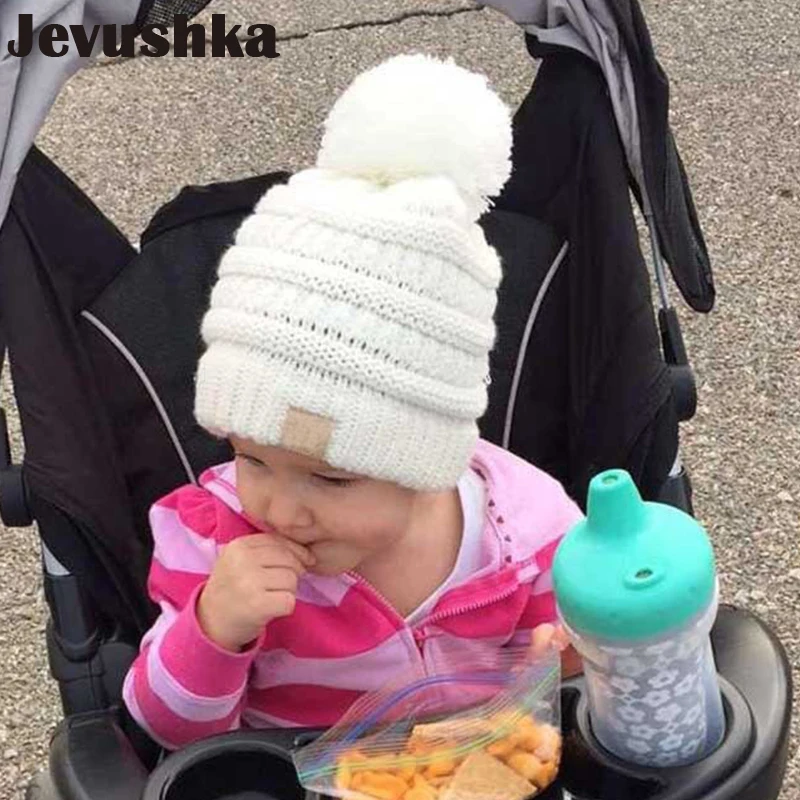 Шапка детская зимняя с помпоном HT19023 | Детская одежда и обувь