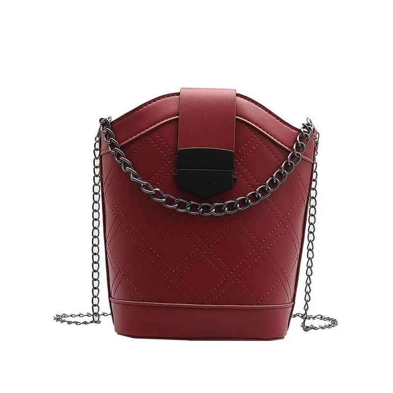 

Messenger bag female 2020 new super fire diamond chain bucket bag wild shoulder bag bucket bag evening clutch bags