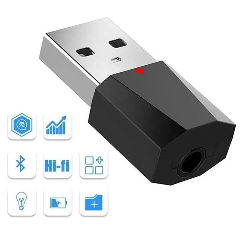 Беспроводной USB AUX Bluetooth автомобильный мини-приемник адаптер Музыкальный