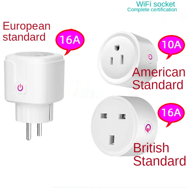 

WiFi Socket Smart Plug 16A 240V Adapter Wireless Remote Voice Control Power Monitor Timer EU US UK for Google Home Alexa