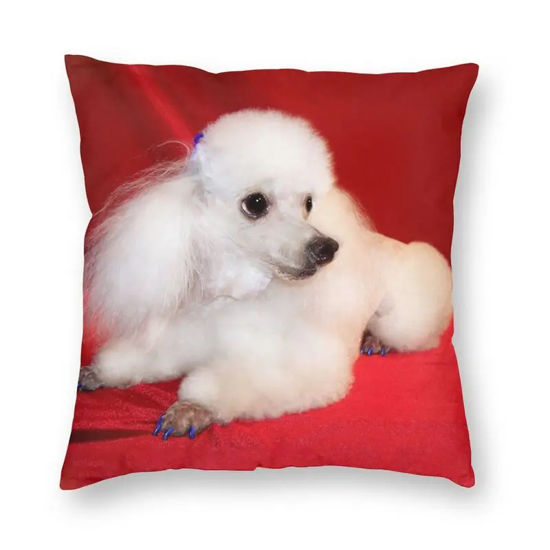 

Poodle Photographic Print Pillow Cover Home Decor Dog Lover Cushion Cover Throw Pillow for Sofa Double-sided Printing