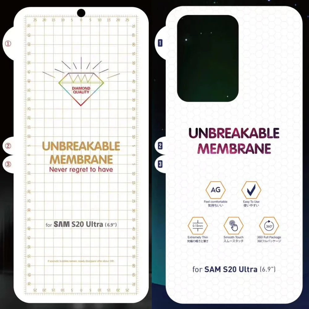 Гидрогелевая пленка для Samsung Galaxy S20 Ultra Plus мягкий прозрачный экран прозрачная
