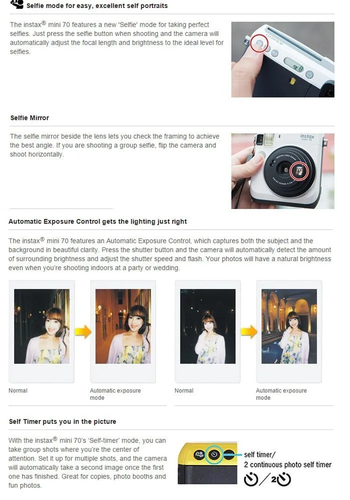 6 цветов Fujifilm Instax Mini 70 мгновенная фотокамера моментальной печати красный черный синий желтый белый золотой