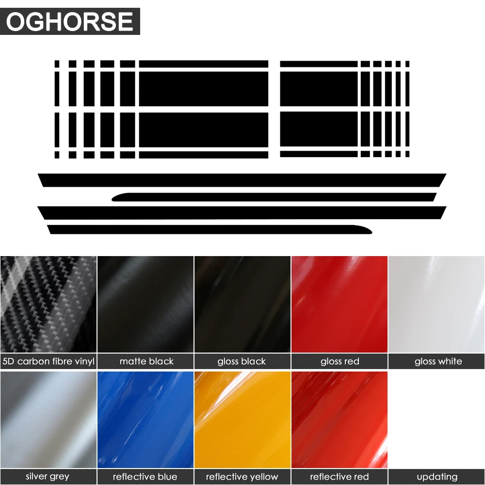 Автомобильный капот багажник Задняя боковая юбка гоночный Полосатый боди набор