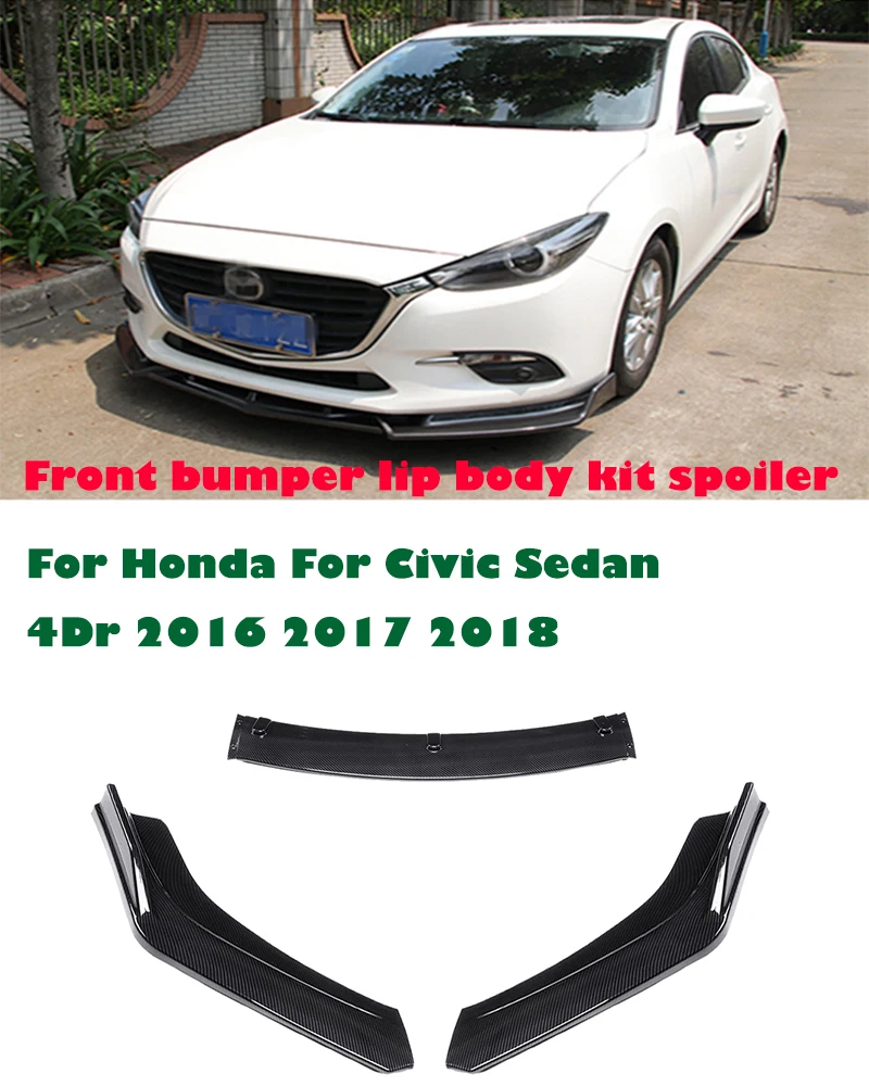 3 шт. автомобильный передний и Нижний Бампер для Honda Civic Sedan 4Dr 2016 2017
