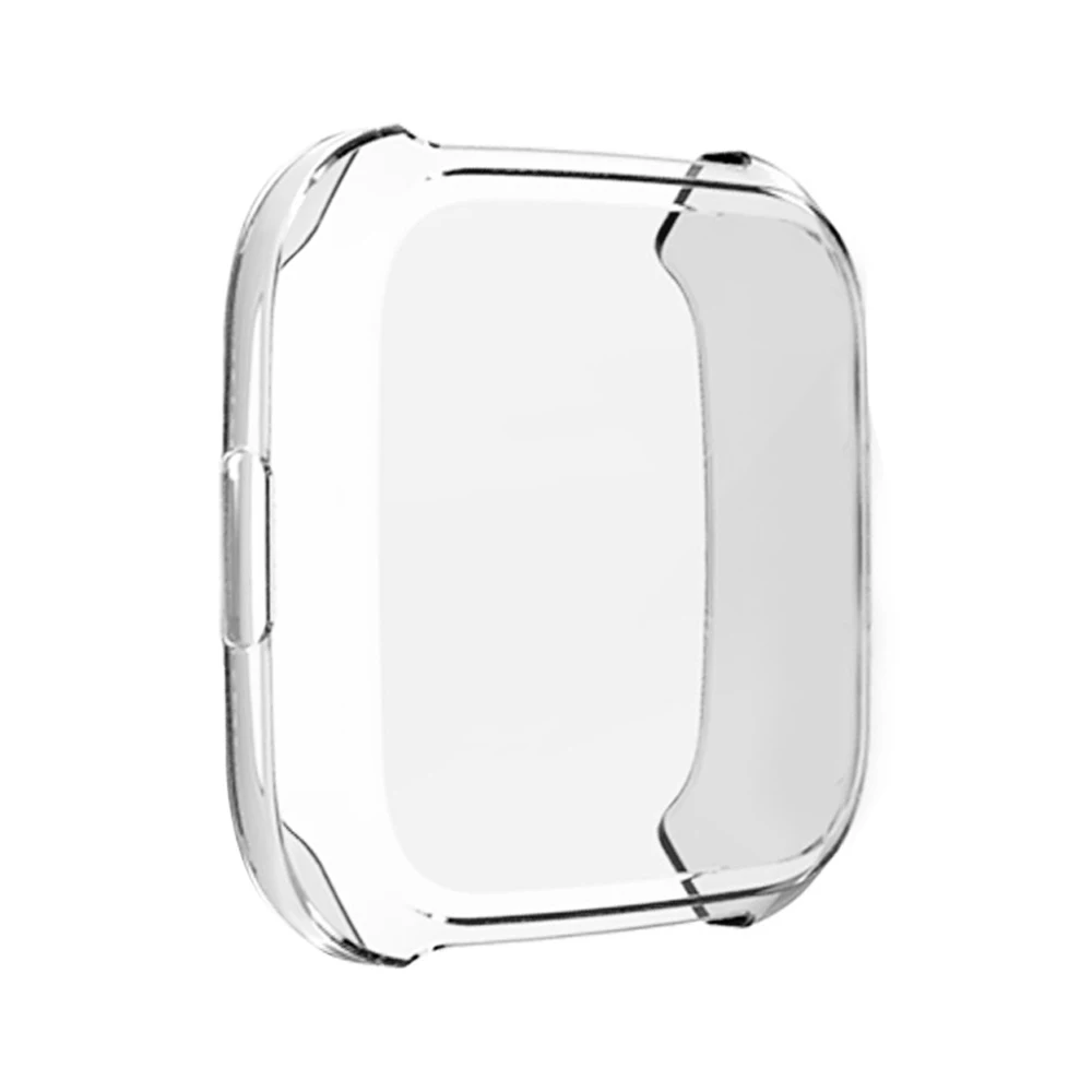 Clear Чехол для часов Fitbit Versa Lite/Versa 2, Мягкий защитный чехол для экрана Versa2, легкий ТПУ бампер, тонкий Чехол, аксессуары - Цвет: Clear