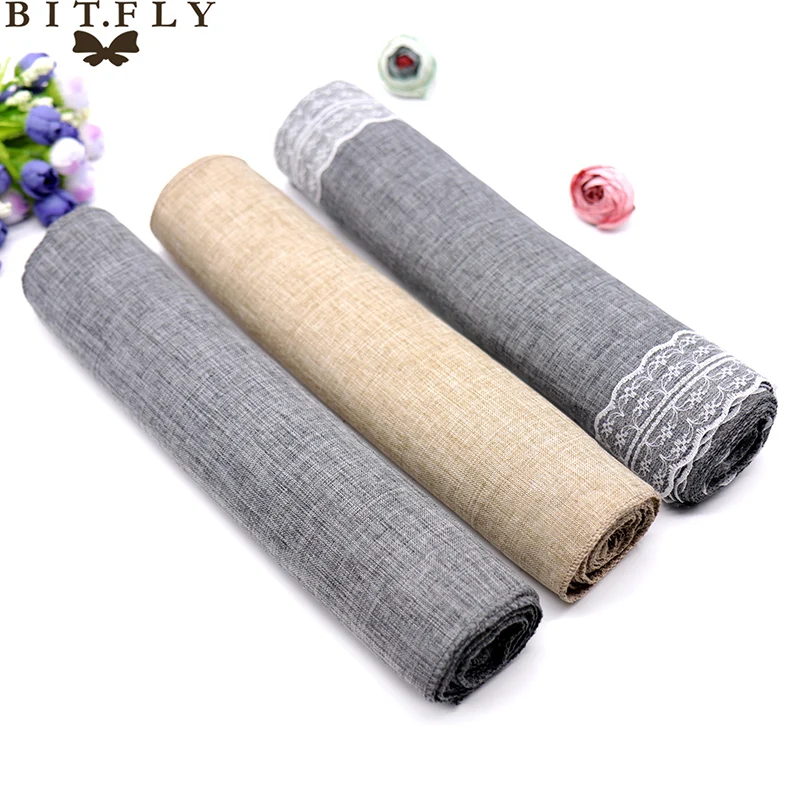 

30x275cm Table Runner Lace Imitated Linen Tablecloth For Hotel Table Decoration Wedding Party Reception Supplier Table Runners
