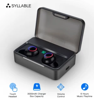 Черный Слог, B-X01 наушники, 6 часов, сенсорная Bluetooth гарнитура, 3000 мА/ч, дополнительные наушники, B-X01, наушники с регулятором громкости - Цвет: Черный