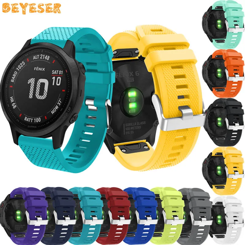 20 22 26 мм для Garmin Fenix 6S 6 6X Pro 5S 5 5X Plus удобный силиконовый ремешок смарт-аксессуары быстросъемный ремешок для часов